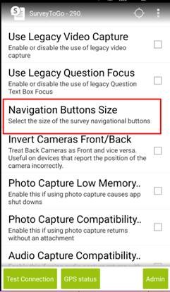 Navigation buttons in surveys